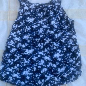 White House Black Market Blue and White Floral Top
